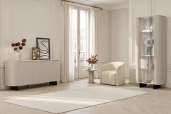 Vetrina moderna 1 anta Cashmere Opaco con piede a lama in metallo