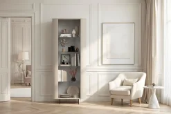 Vetrina moderna 1 anta Cashmere Opaco con piede a lama in metallo