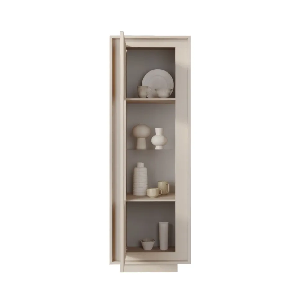 Vetrina moderna finitura Cashmere 1 anta battente linea Eos