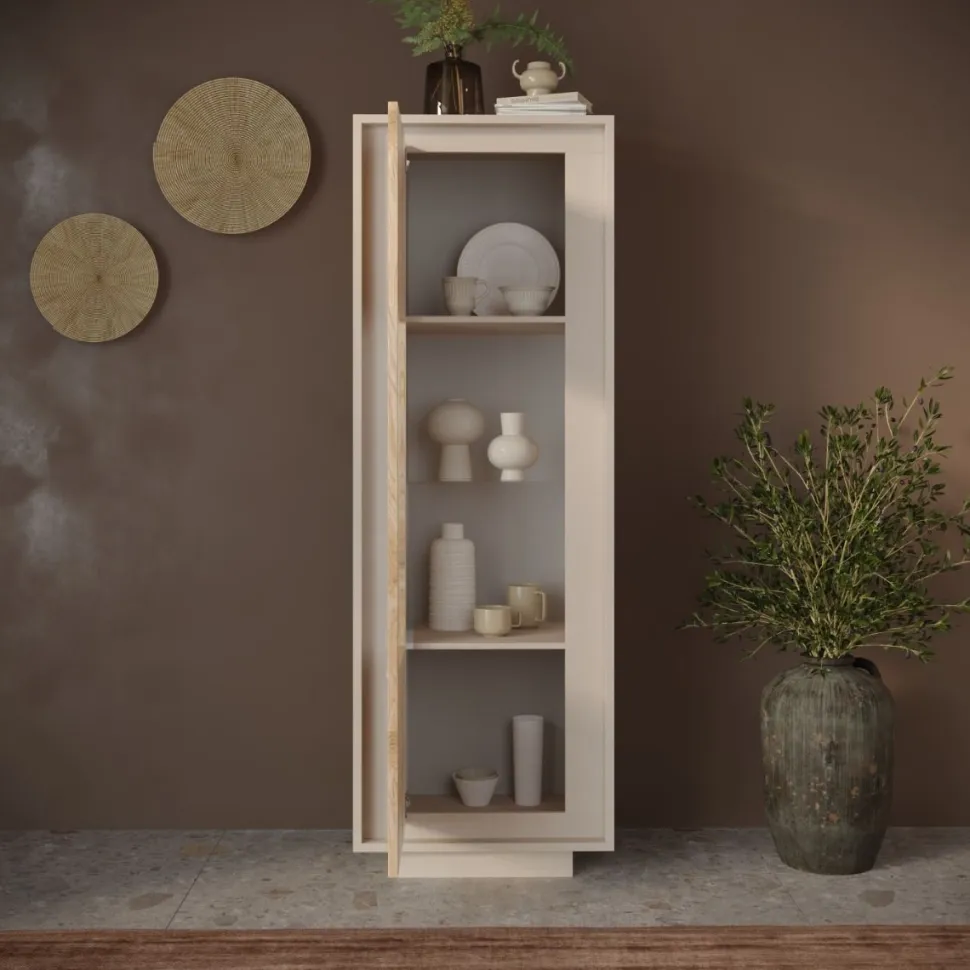 Vetrina moderna Rovere Cadiz e Cashmere 1 anta battente linea Eos