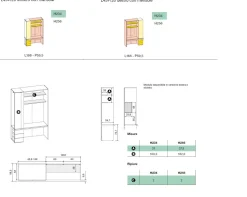 Zona studio moderna con armadio integrato in Noce Moro e Visone disponibile in 2 misure